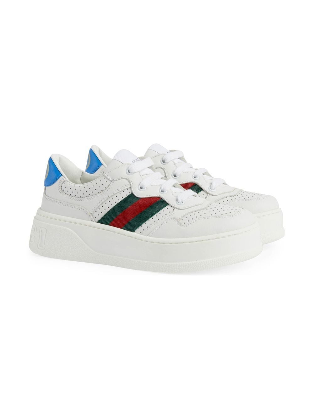 Gucci Kids Sneakers mit Webdetail - Weiß von Gucci Kids