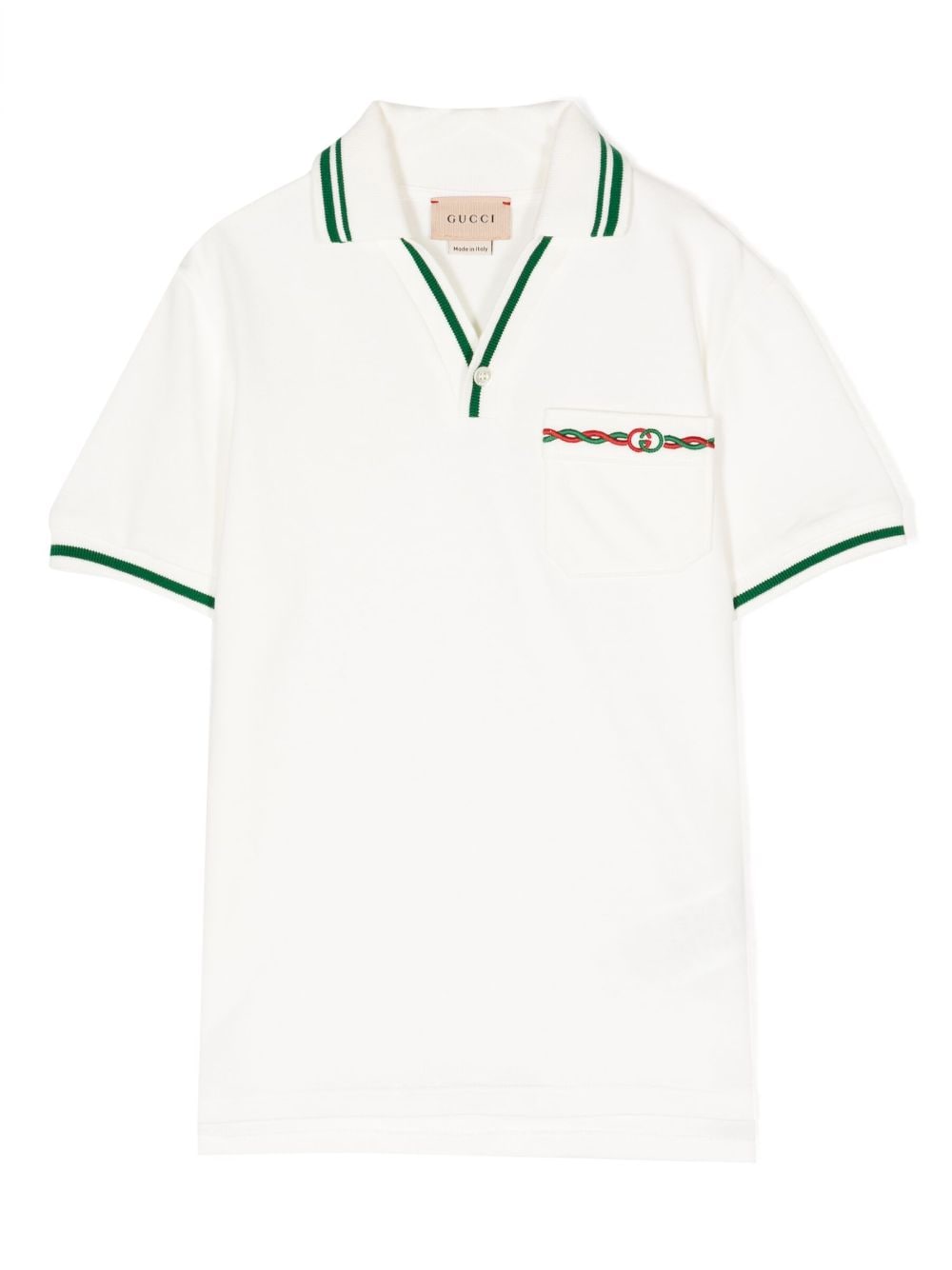 Gucci Kids Poloshirt mit Kontrastdetails - Weiß von Gucci Kids