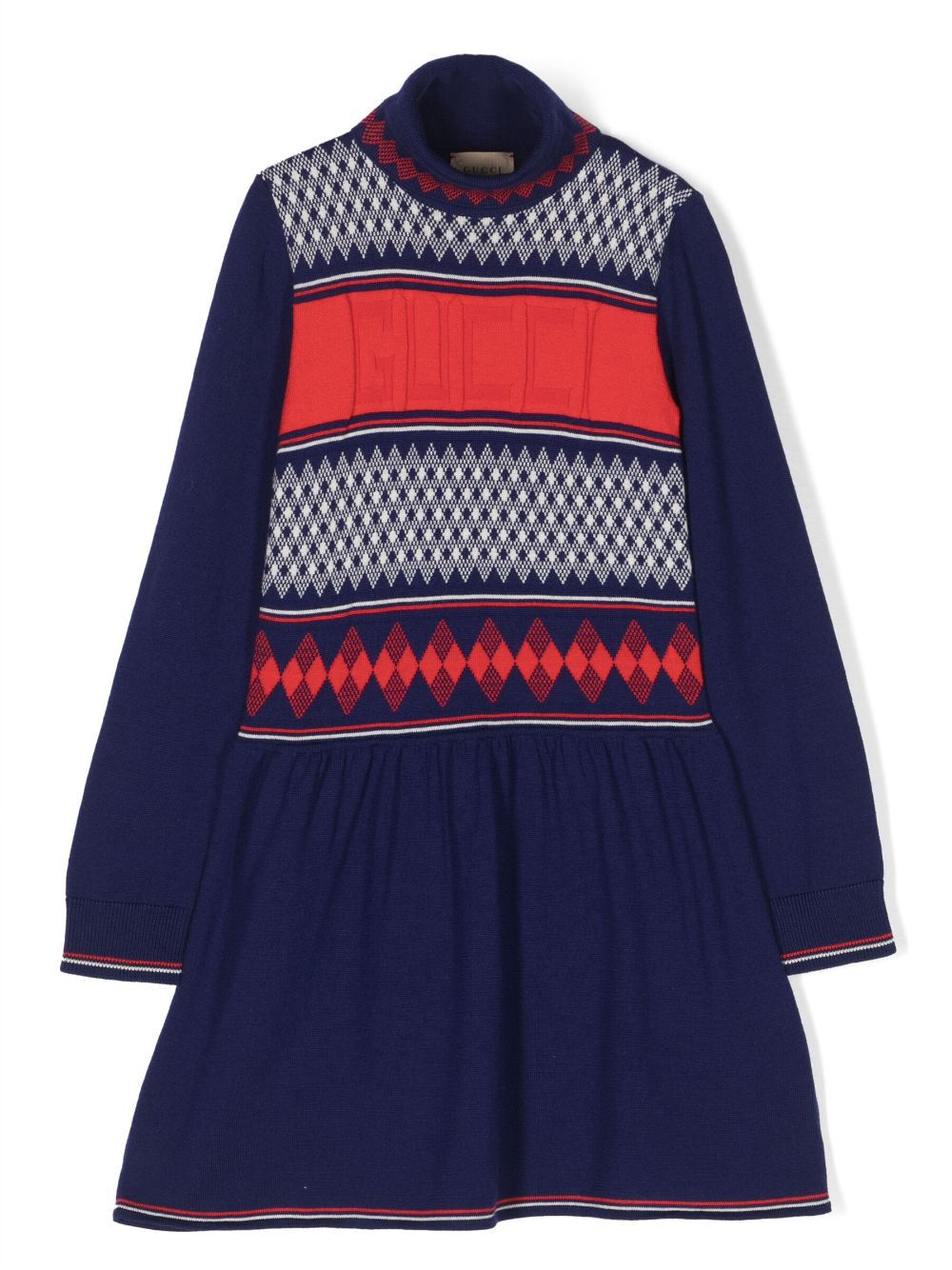 Gucci Kids Kleid mit Intarsien-Logo - Blau von Gucci Kids