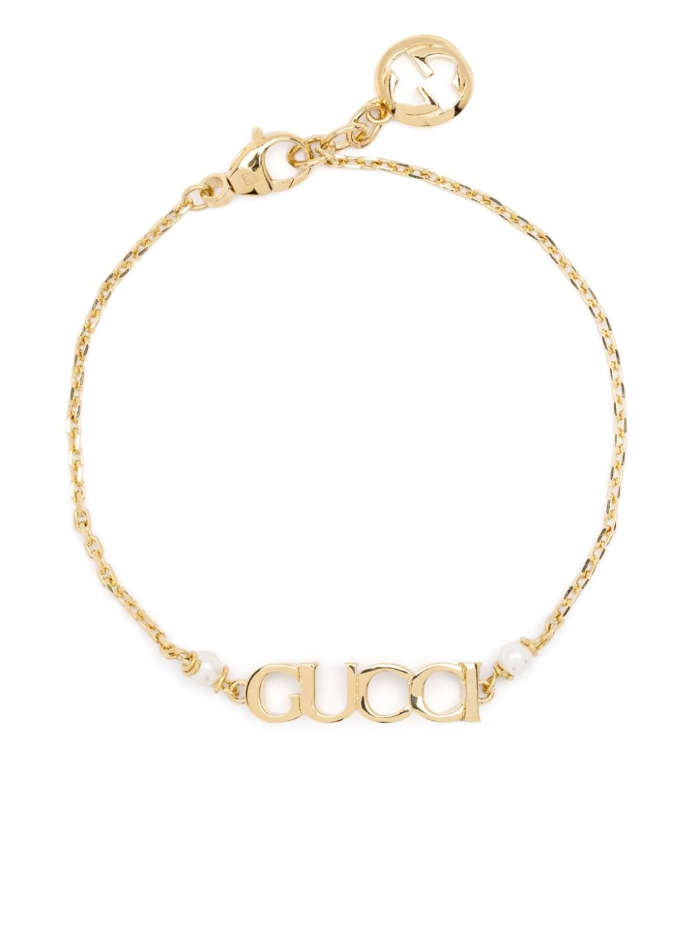 Gucci Script Kettenarmband mit Kristallen - Gold von Gucci