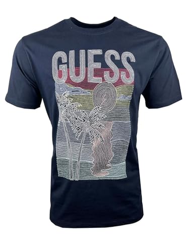 Guess Jeans Guess Herren SS CN Palm Embroidered T-Shirt, navy, L von GUESS