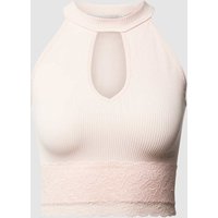 Guess Crop Top mit Spitzenbesatz Modell 'LILA' in Rosa, Größe S von Guess