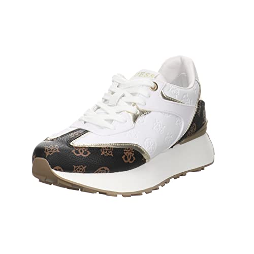 Guess Damen Luchia Running Shoe, White Brown, 39 EU von Guess