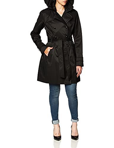 GUESS Damen Zweireihiger Trenchcoat, Schwarz, L GUESS Damen Zweireihiger Trenchcoat, Schwarz, L von GUESS