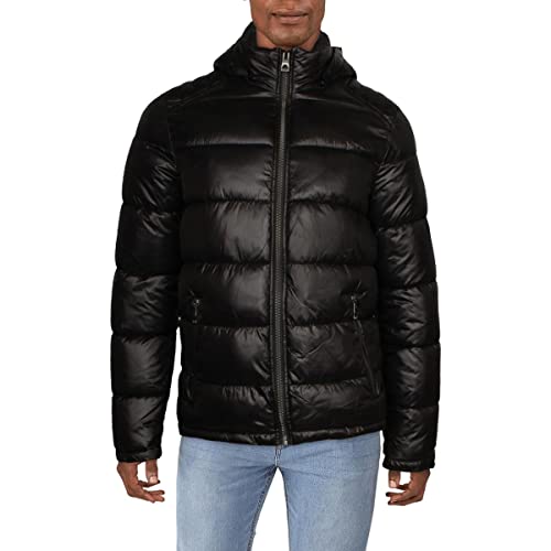 Guess Herren Midweight Puffer Jacket Daunenalternative Mantel, Schwarz, S EU von GUESS