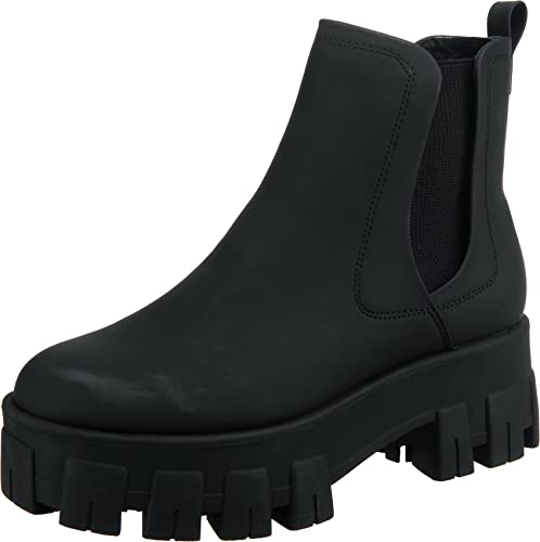 GUESS Vaeda Womens Black Leather Boots-UK 7 / EU 40 von GUESS