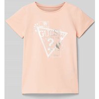 Guess T-Shirt mit Rundhalsausschnitt in Apricot, Größe 110 von Guess