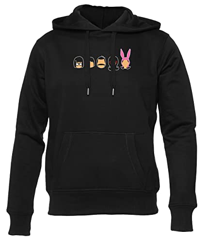 Gunmant Bobs Burger Belcher Schwarz Kapuzenpullover Herren Damen Unisex Langarm Ärmel Black Hoodie Mens Womens XXXL von Gunmant