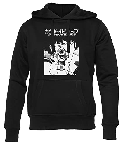 Gunmant Cowboy Bebop Spike Aiming Schwarz Kapuzenpullover Herren Damen Unisex Langarm Ärmel Black Hoodie Mens Womens XXL von Gunmant