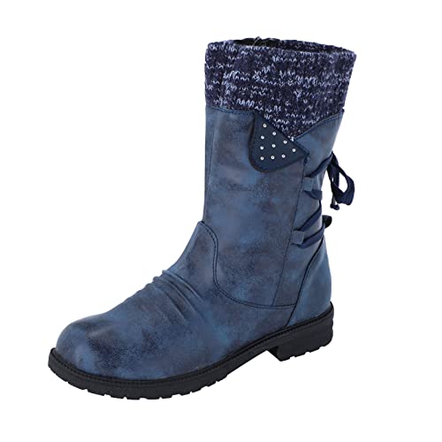 Boots Damen Wandern Winterstiefel Schlupfstiefel Rutschfest Fashion Winterschuhe Leicht Sport Schneestiefel Weite Wasserdicht Stiefel Outdoor Stiefeletten Schwarz Snow Boots von Guotobe