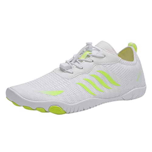 Guotobe Barfuss Schuhe Damen Atmungsaktiv Leicht Fitnessschuhe Traillaufschuhe Sport Sommer Barfuss Schuhe Barfußschuhe Bequem rutschfest Laufschuhe Barfussschuhe Camping Weiß Badeschuhe Sportschuhe von Guotobe