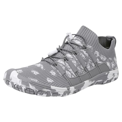 Guotobe Barfußschuhe Damen Sommer Sport Barfußschuhe Fitnessschuhe Atmungsaktiv Leicht Barfuss Schuhe Laufschuhe Breite Füße rutschfest Traillaufschuhe Sportschuhe Weiß Schwarz Turnschuhe Badeschuhe von Guotobe