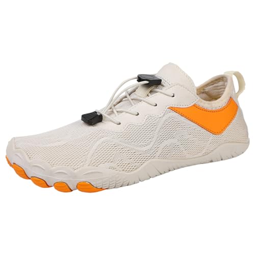 Guotobe Damen Barfuss Schuhe Sport Große Größen Barfußschuhe rutschfest Atmungsaktiv Wasserfest Traillaufschuhe Trekkingschuhe Weich Weiß Sneaker Turnschuhe Outdoor Leicht Laufschuhe Badeschuhe von Guotobe