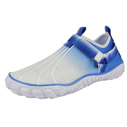 Guotobe Damen Schuhe Camping Leicht Barfussschuhe Sport Wasserfest Breite Füße Fitnessschuhe Wasserschuhe Schwarz Weiß Barfußschuhe Laufschuhe rutschfest Weich Trekkingschuhe Turnschuhe von Guotobe