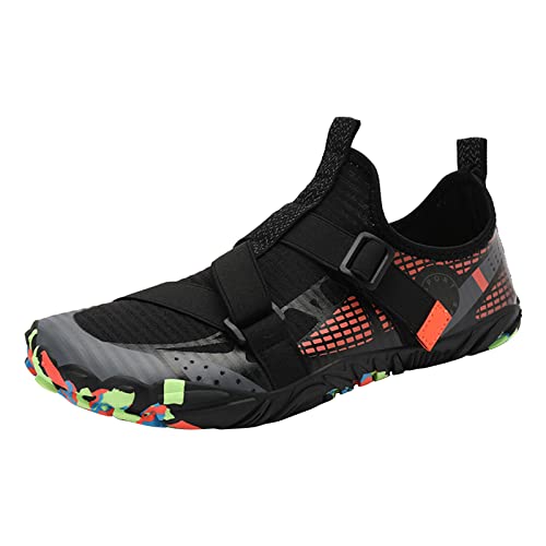 Guotobe Schuhe Damen rutschfest Sommer Traillaufschuhe Laufschuhe Sport Atmungsaktiv Barfuss Schuhe Fitnessschuhe Outdoor Leicht Barfußschuhe Wanderschuhe Wasserfest Schwarz Sneaker Badeschuhe von Guotobe