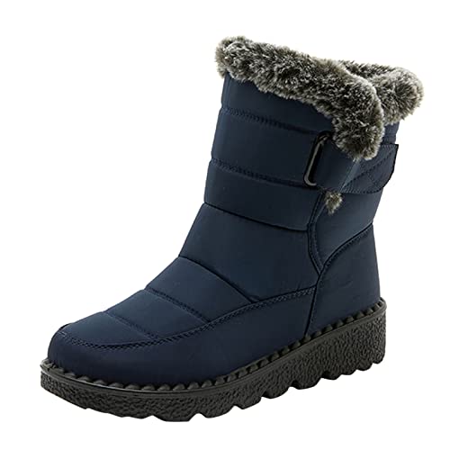 Stiefeletten Damen Wandern Winterboots Damenschuhe Wasserdicht mit Gefüttert Stiefel Winter Warm Leicht Schuhe Outdoor Rutschfest Stiefeletten Schwarz Winterstiefel Fashion Winterschuhe von Guotobe