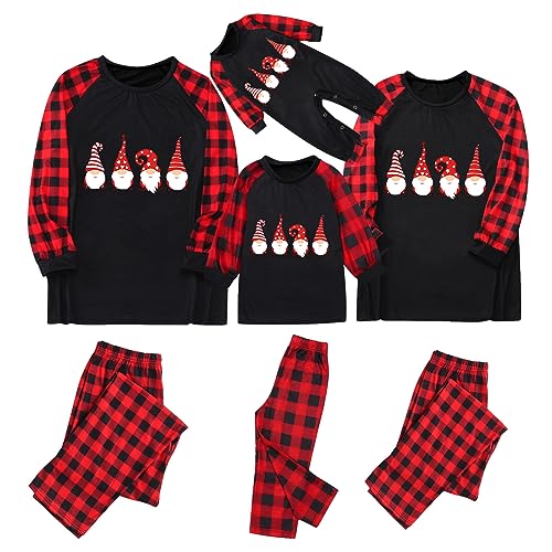 Weihnachts Pyjama Familie Set: Warm Couple Set Christmas Schlafanzug Rundhals Weihnachtspyjama Langarm Familien Outfit Set Winter Damen Herren Kinder Hausanzug Weihnachts Matching Pyjamas Damen von Guotobe