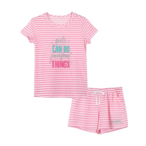 Guqmjde Schlafanzug Mädchen Sommer Bekleidungssets Bequem Pyjama Set Hausanzug Kurze Hose mit Tshirt Zweiteiler Kinder Anzug Kurzarm Loose Tops und Shorts Angebote Rosa, 13 Jahre Guqmjde Schlafanzug Mädchen Sommer Bekleidungssets Bequem Pyjama Set Hausanzug Kurze Hose mit Tshirt Zweiteiler Kinder Anzug Kurzarm Loose Tops und Shorts Angebote Rosa, 13 Jahre von Guqmjde