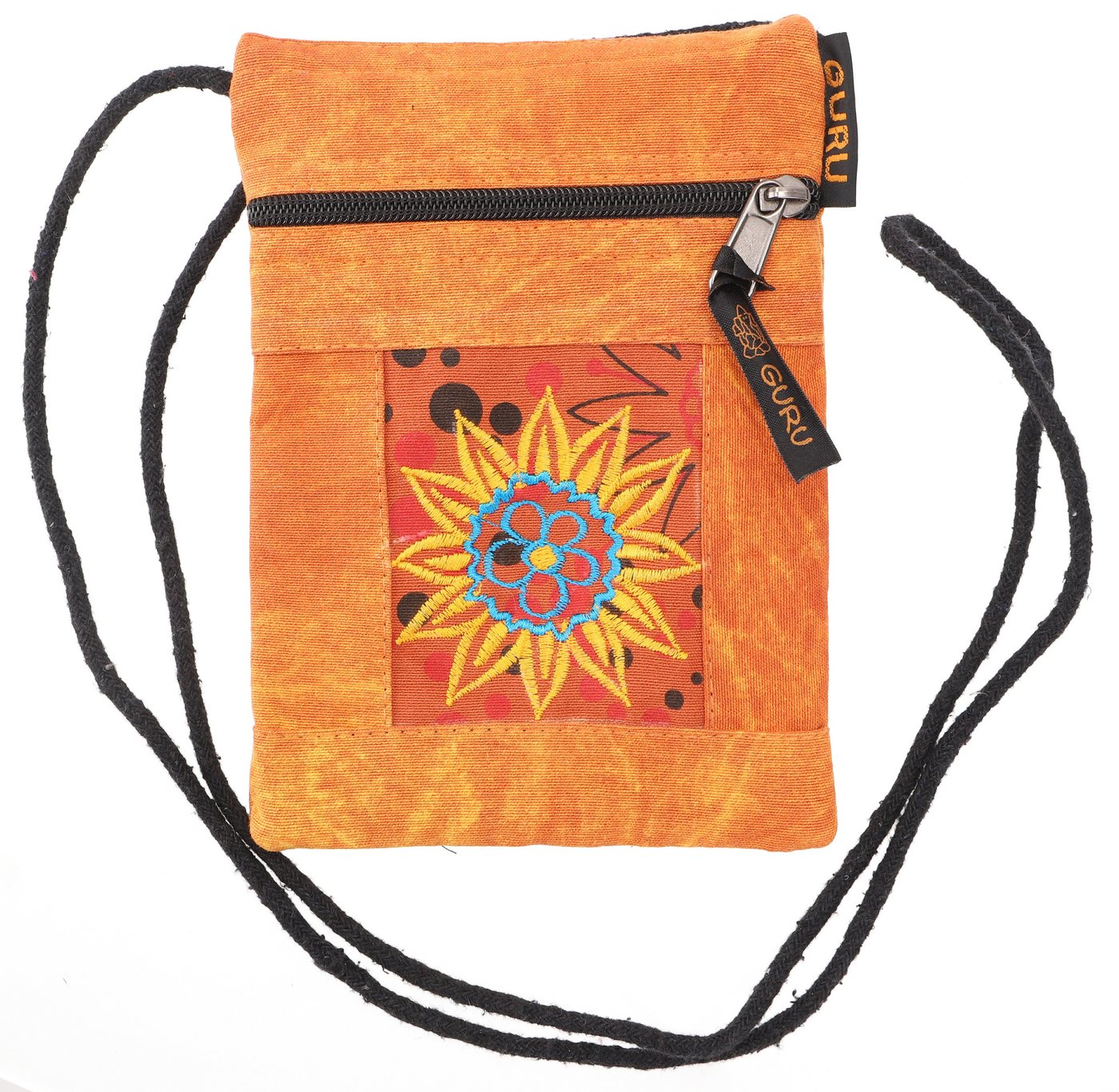 Guru-Shop Schultertasche Boho Brustbeutel, Passporttasche - orange von Guru-Shop