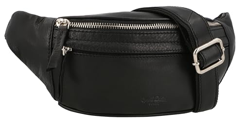 Gusti Hüfttasche Leder - Spencer Gürteltasche Bauchtasche Brustbeutel Brusttasche Umhängetasche Damen Herren (Schwarz 2) von Gusti