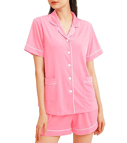 Guunify Schlafanzug Pyjama schlafanzüge nachtwäsche Lounge Set für Damen kurz kurzer Shorty Sommer Rosa XXL Guunify Schlafanzug Pyjama schlafanzüge nachtwäsche Lounge Set für Damen kurz kurzer Shorty Sommer Rosa XXL von Guunify