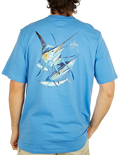 Guy Harvey Billfish Collection Herren-T-Shirt, kurzärmelig, Azurblau/Slam, XX-Large von Guy Harvey