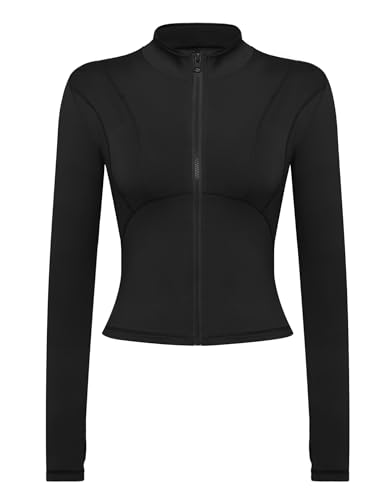 Gyabnw Sportjacke Damen Laufjacke Langarmshirt Sport Jacke Eng Gym Top Yoga Sportshirt Oberteil von Gyabnw