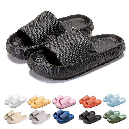 Gyagalre Orthoslipper Original, Cozyslides Original Für Maximalen Komfort, Wolkenschuhe Hausschuhe Damen Herren Slipper (Black, Erwachsene, 38, Numerisch (von/bis), EU Schuhgrößensystem, 39, Breit) von Gyagalre