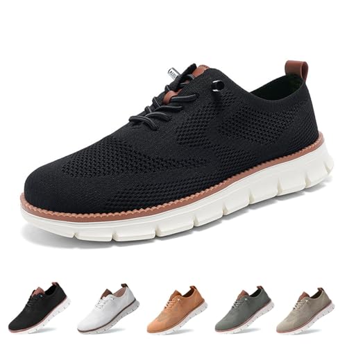 Gyagalre Wearbreeze Schuhe für Herren, Urban – Ultra-Bequeme Schuhe, Oxfords Walking Herren-Slip-On-Bootsschuhe mit Fußgewölbeunterstützung (Black, Erwachsene, 39, Numerisch, EU Schuhgrößensystem, M) von Gyagalre