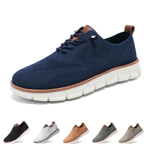 Wearbreeze Schuhe für Herren, Urban – Ultra-bequeme Schuhe, Oxfords Walking Herren-Slip-On-Bootsschuhe mit Fußgewölbeunterstützung (Navy Blue, Erwachsene, 39, Numerisch, EU Schuhgrößensystem, M) von Gyagalre