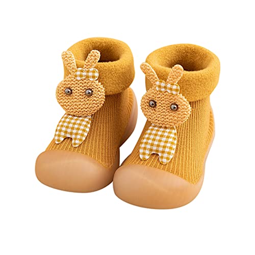 Baby Sockenschuhe Unisex Freizeitschuhe Lauflernschuhe Kinder Warm Niedlicher Cartoon Weicher Stricken Sockenschuhe Gummisohle Socken Schuhe Kleinkind Fleece Indoor Socken Schuhe Für Mädchen Junge von Gyaimxfu