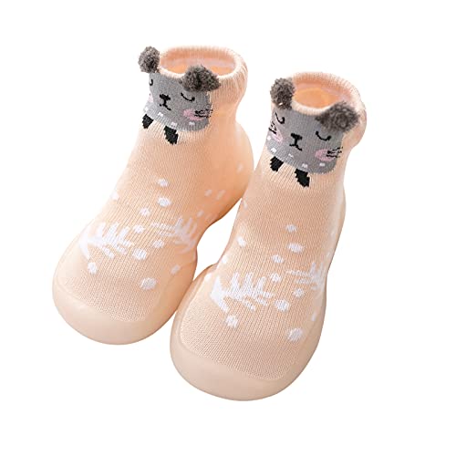 Barfußschuhe Baby Winter Niedlicher Cartoon Krabbelschuhe Babysocken Atmungsaktiv Rutschfeste Hüttenschuhe Weicher Stricken Sockenschuhe Gummisohle Indoor Socken Schuhe Für Mädchen Junge Warm von Gyaimxfu