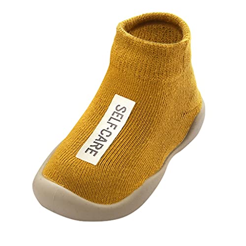 Barfußschuhe Baby Winter Niedlicher Cartoon Weicher Stricken Sockenschuhe Warm Freizeitschuhe Bodensocken Lernlaufschuhe Gummisohle Lauflernschuhe Kinder Indoor Socken Schuhe Für Mädchen Junge von Gyaimxfu