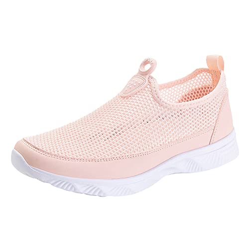 Damen Slip on Sneaker Sommer Bequeme Fashion Joggingschuhe Leicht Memory Schaum Sneaker Atmungsaktives Vermascht Walkingschuhe Outdoor Fitness Erhöhte Dämpfung Und Entlastung Der Füße von Gyaimxfu