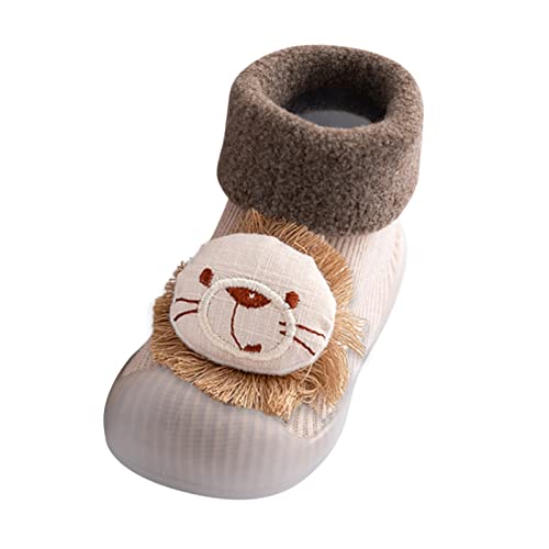 Gyaimxfu Baby Sockenschuhe Unisex Atmungsaktiv Bodensocken Lernlaufschuhe Warm Bequem Weicher Stricken Sockenschuhe Gummisohle rutschfeste Hüttenschuhe Indoor Socken Schuhe Für Mädchen Junge von Gyaimxfu