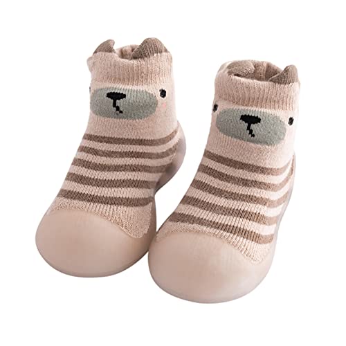 Gyaimxfu Baby Sockenschuhe Unisex Atmungsaktiv Weicher Stricken Sockenschuhe Warm Freizeitschuhe Socken Schuhe Kleinkind Fleece Gummisohle Lauflernschuhe Kinder Indoor Socken Schuhe Für Mädchen Junge von Gyaimxfu