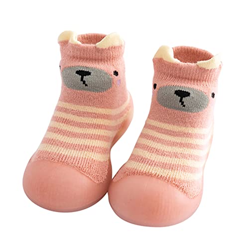 Gyaimxfu Baby Sockenschuhe Unisex Atmungsaktiv Weicher Stricken Sockenschuhe Warm Freizeitschuhe Socken Schuhe Kleinkind Fleece Gummisohle Lauflernschuhe Kinder Indoor Socken Schuhe Für Mädchen Junge von Gyaimxfu