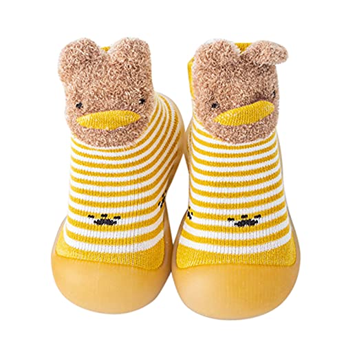 Gyaimxfu Baby Sockenschuhe Unisex Bequem Socken Schuhe Kleinkind Fleece Mit Motiv rutschfeste Hüttenschuhe Bodensocken Lernlaufschuhe Gummisohle Indoor Socken Schuhe Warm Für Mädchen Junge von Gyaimxfu