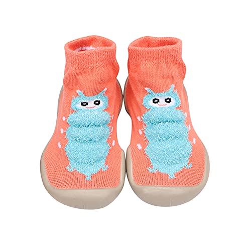 Gyaimxfu Baby Sockenschuhe Unisex Bequem rutschfeste Hüttenschuhe Warm Mit Motiv Lauflernschuhe Kinder Gummisohle Krabbelschuhe Babysocken Indoor Socken Schuhe Für Mädchen Junge von Gyaimxfu