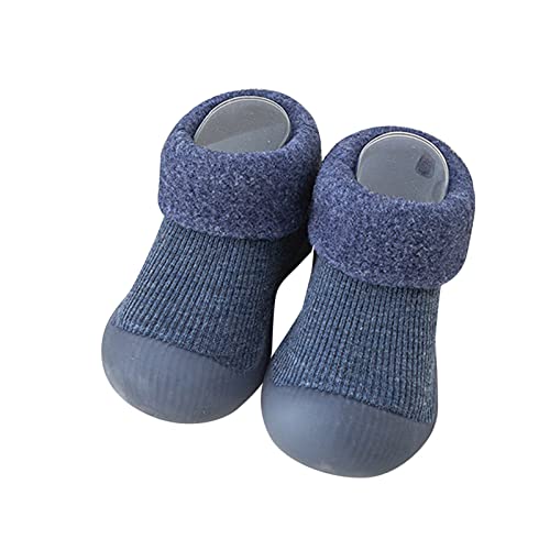 Gyaimxfu Baby Sockenschuhe Unisex Bequem rutschfeste Hüttenschuhe Weicher Bodensocken Lernlaufschuhe Weicher Stricken Sockenschuhe Gummisohle Indoor Socken Schuhe Für Mädchen Junge Warm von Gyaimxfu