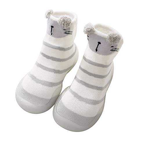 Gyaimxfu Baby Sockenschuhe Unisex Einfarbig Bodensocken Lernlaufschuhe Warm Atmungsaktiv rutschfeste Hüttenschuhe Gummisohle Krabbelschuhe Babysocken Indoor Socken Schuhe Für Mädchen Junge von Gyaimxfu