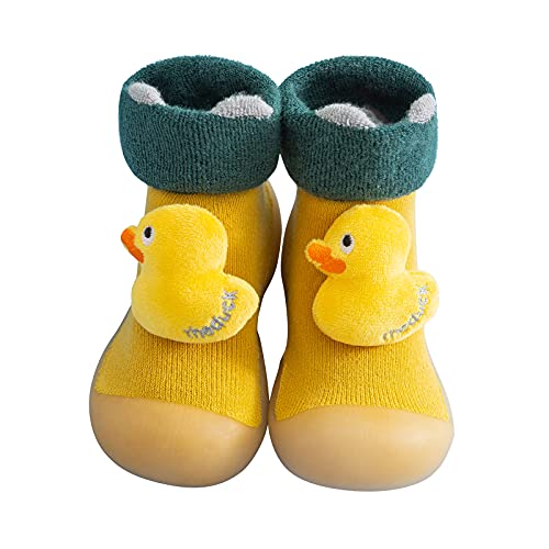 Gyaimxfu Baby Sockenschuhe Unisex Mit Motiv Lauflernschuhe Kinder Warm Weicher Weicher Stricken Sockenschuhe Gummisohle Krabbelschuhe Babysocken Indoor Socken Schuhe Für Mädchen Junge von Gyaimxfu