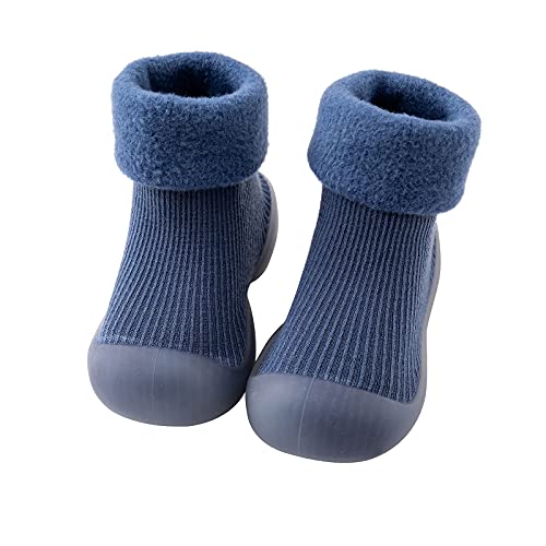 Gyaimxfu Baby Sockenschuhe Unisex Mit Motiv rutschfeste Hüttenschuhe Warm Weicher Krabbelschuhe Babysocken Gummisohle Lauflernschuhe Kinder Indoor Socken Schuhe Für Mädchen Junge von Gyaimxfu