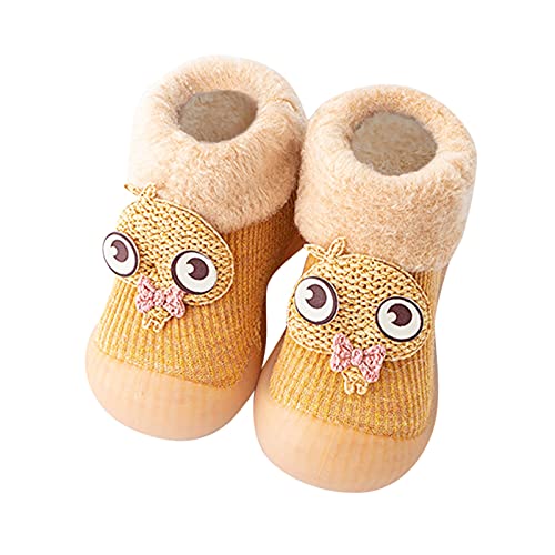 Gyaimxfu Barfußschuhe Baby Winter Niedlicher Cartoon Krabbelschuhe Babysocken Warm Atmungsaktiv Bodensocken Lernlaufschuhe Gummisohle rutschfeste Hüttenschuhe Indoor Socken Schuhe Für Mädchen Junge von Gyaimxfu