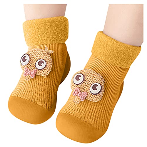 Gyaimxfu Barfußschuhe Baby Winter Niedlicher Cartoon Krabbelschuhe Babysocken Warm Atmungsaktiv Bodensocken Lernlaufschuhe Gummisohle rutschfeste Hüttenschuhe Indoor Socken Schuhe Für Mädchen Junge von Gyaimxfu