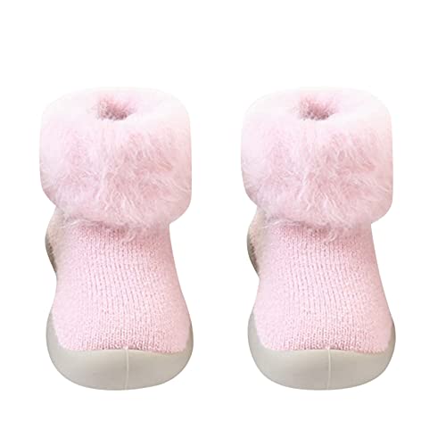 Gyaimxfu Barfußschuhe Baby Winter Niedlicher Cartoon Krabbelschuhe Babysocken Warm Freizeitschuhe Lauflernschuhe Kinder Gummisohle Weicher Stricken Sockenschuhe Indoor Socken Schuhe Für Mädchen Junge von Gyaimxfu