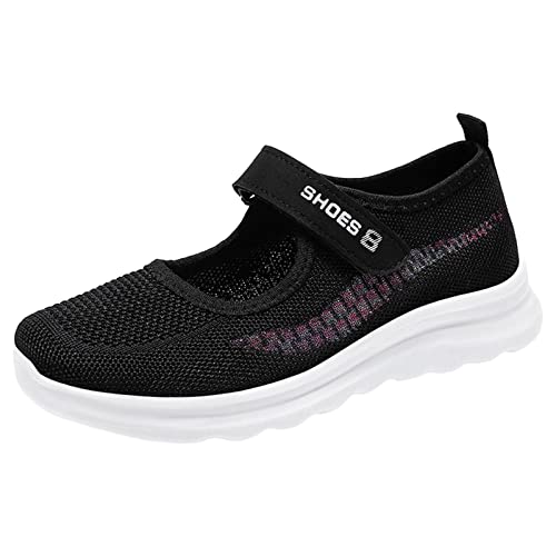 Gyaimxfu Damen Slip on Sneaker Sommer Casual Schuhe Mit Weicher Sohle Bequeme Turnschuhe Anti-Rutsch Atmungsaktives Vermascht Walkingschuhe Sportschuhe Erhöhte Dämpfung Und Entlastung Der Füße von Gyaimxfu