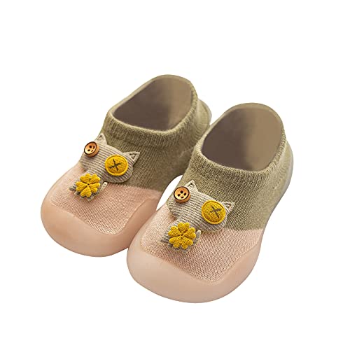 Gyaimxfu Kleinkind Schuhe Baby Bequem Weicher Stricken Sockenschuhe Warm Mit Motiv rutschfeste Hüttenschuhe Gummisohle Krabbelschuhe Babysocken Indoor Socken Schuhe Für Mädchen Junge von Gyaimxfu