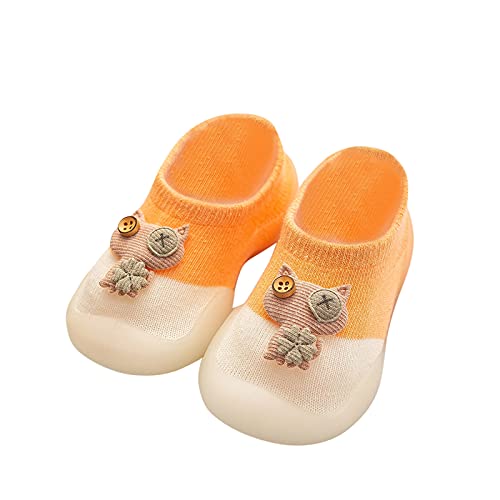 Gyaimxfu Kleinkind Schuhe Baby Bequem Weicher Stricken Sockenschuhe Warm Mit Motiv rutschfeste Hüttenschuhe Gummisohle Krabbelschuhe Babysocken Indoor Socken Schuhe Für Mädchen Junge von Gyaimxfu