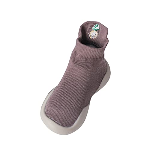 Gyaimxfu Lauflernschuhe Mädchen Atmungsaktiv Bodensocken Lernlaufschuhe Warm Mit Motiv Socken Schuhe Kleinkind Fleece Gummisohle rutschfeste Hüttenschuhe Indoor Socken Schuhe Für Mädchen Junge von Gyaimxfu